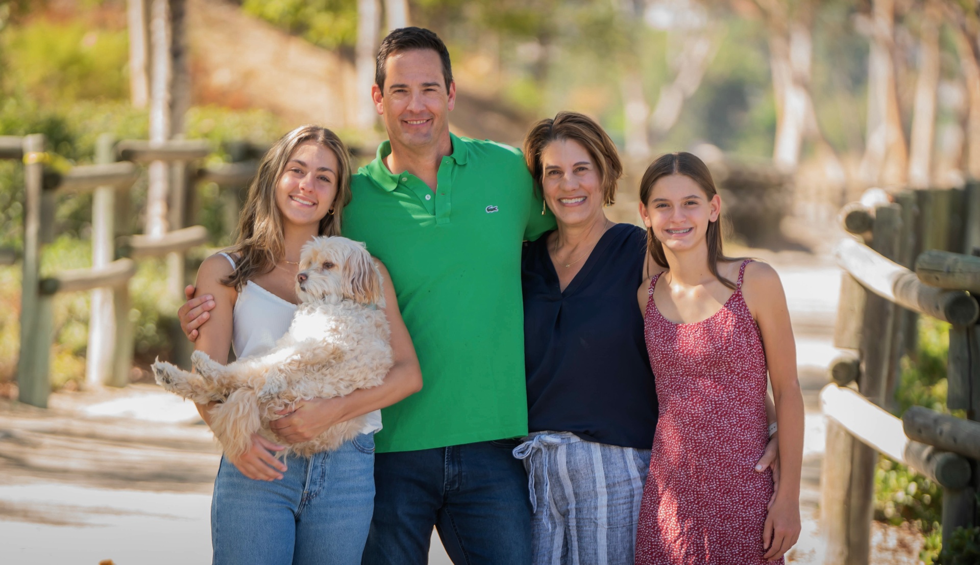 Ray Schnell with his wife Cheryl and their two daughters
