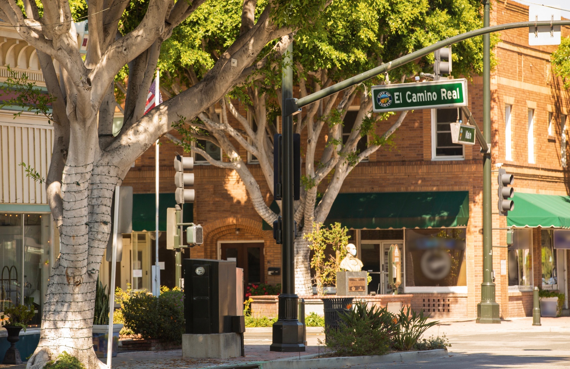 Historic Old Town Tustin at the corner of El Camino Real and Main